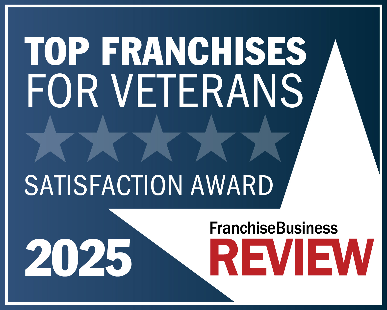 Franchise Business Review 2025 Top Franchise for Veterans Badge